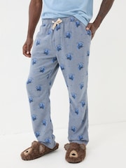 FatFace Light Blue Bull Dozing Pyjama Bottoms - Image 1 of 7