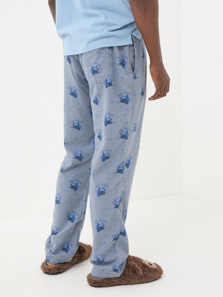 FatFace Light Blue Bull Dozing Pyjama Bottoms - Image 2 of 7