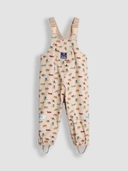 JoJo Maman Bébé Stone Bug Print Waterproof Dungarees - Image 1 of 3