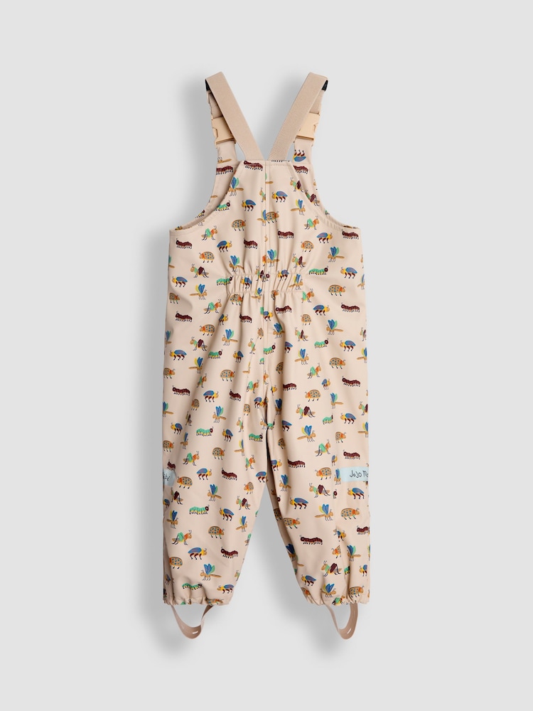 JoJo Maman Bébé Stone Bug Print Waterproof Dungarees - Image 2 of 3 JoJo Maman Bébé Stone Bug Print Waterproof Dungarees - Image 2 of 3
