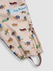 JoJo Maman Bébé Stone Bug Print Waterproof Dungarees - Image 3 of 3