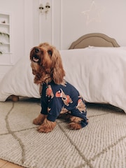 Navy Blue 100% Cotton Matching Family Pets Christmas Hamish The Highland Cow Pyjamas - Image 3 of 5