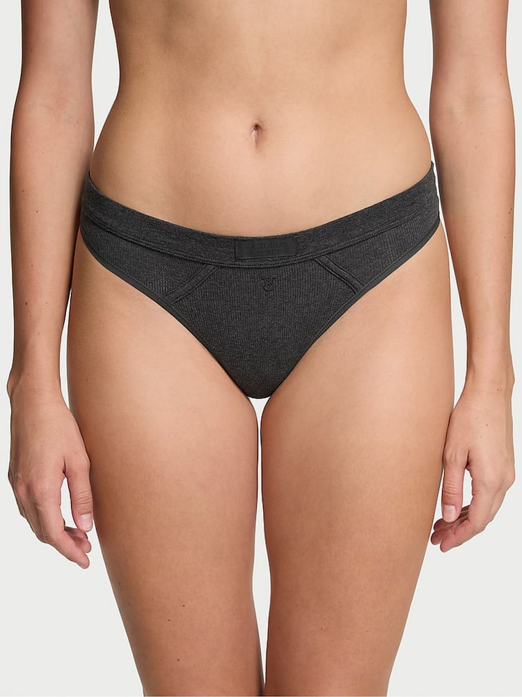 Victoria's Secret Charcoal Grey Thong Knickers - Image 1 of 3