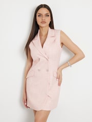 Guess Light Pink Sleeveless Blazer Dress - Image 1 of 4