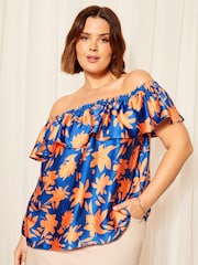 Albastru - Curves Like These Lenjerie de pat Look Bardot Top - Imaginea 1 din 4