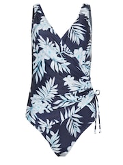 M&Co Blue Halo Floral Wrap Swimsuit - Image 6 of 7