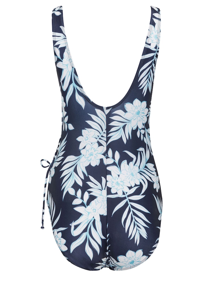 M&Co Blue Halo Floral Wrap Swimsuit - Image 7 of 7