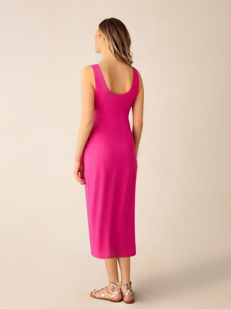Ro&Zo Pink Petite Jersey Tie Waist Dress - Image 2 of 4