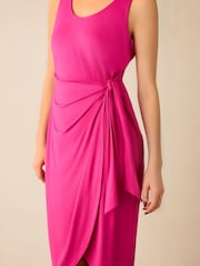 Ro&Zo Pink Petite Jersey Tie Waist Dress - Image 3 of 4