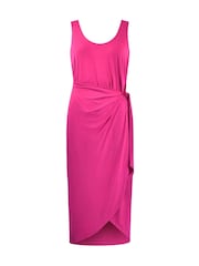 Ro&Zo Pink Petite Jersey Tie Waist Dress - Image 4 of 4