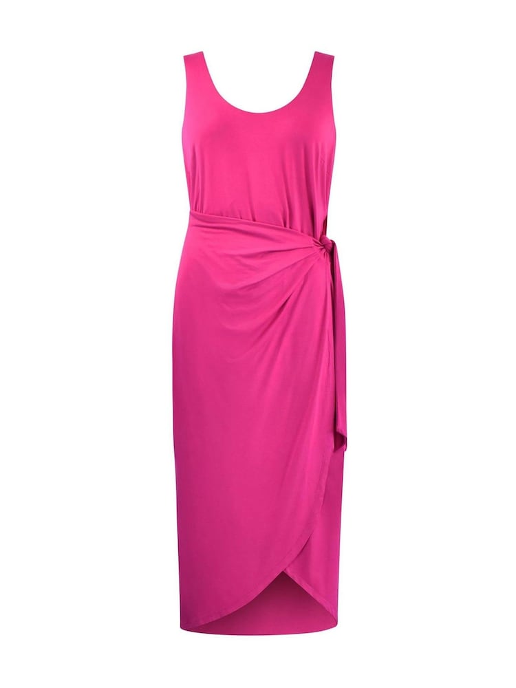 Ro&Zo Pink Petite Jersey Tie Waist Dress - Image 4 of 4