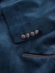 Bleu marine foncé - Ajustement régulier - Blazer en velours - Image 11 de 13