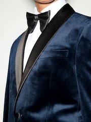 Bleu marine foncé - Ajustement régulier - Blazer en velours - Image 6 de 13