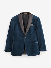 Bleu marine foncé - Ajustement régulier - Blazer en velours - Image 7 de 13