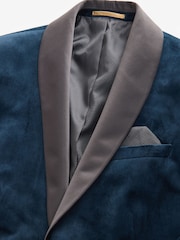 Bleu marine foncé - Ajustement régulier - Blazer en velours - Image 8 de 13