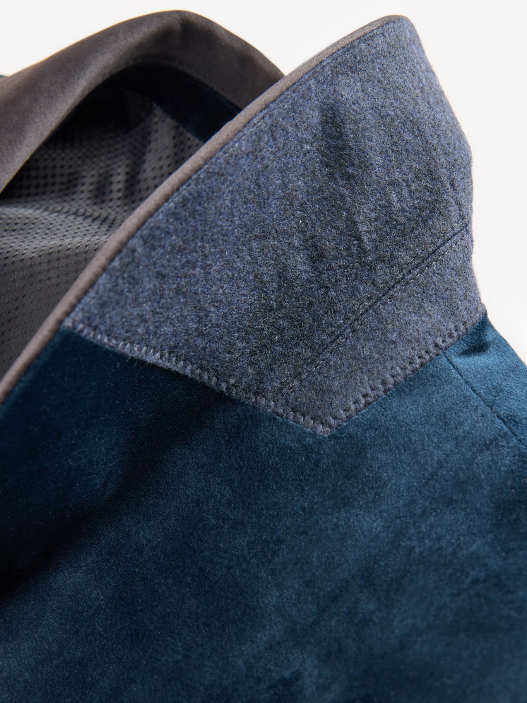 Buy Dark Navy Blue Regular Fit Velvet Blazer from Next USA