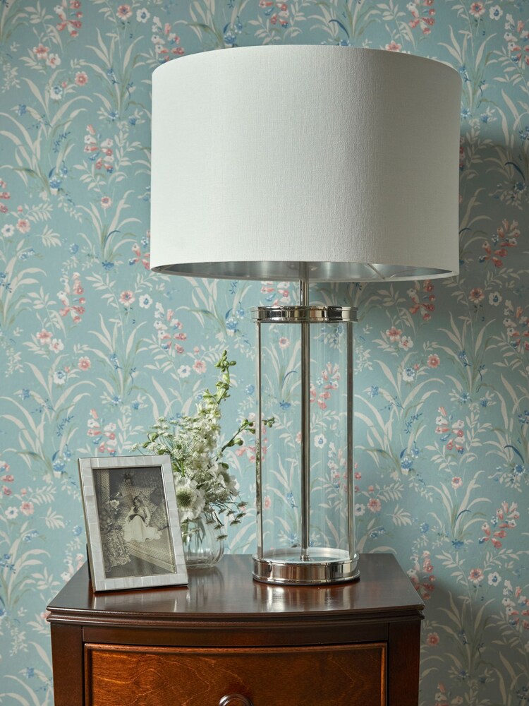Laura Ashley Polished Nickel Harrington Table Large Lamp - Image 2 of 5