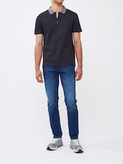 French Connection Black Short Sleeve Crew Neck Popcorn 100% Cotton T-Shirt - Image 1 of 2