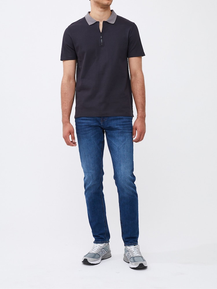 French Connection Black Short Sleeve Crew Neck Popcorn 100% Cotton T-Shirt - Image 1 of 2