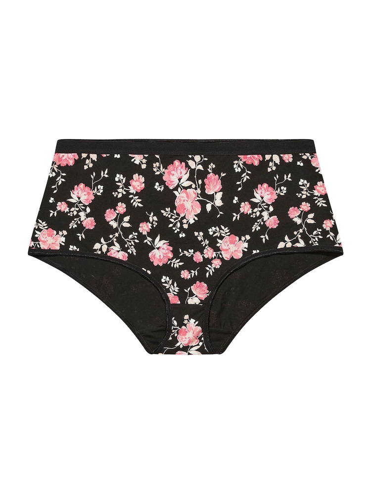 Pink - Yours Curve YOURS 5 PACK Curve Black & Pink Floral Print Full Briefs - Bild 5 von 5 Pink - Yours Curve YOURS 5 PACK Curve Black & Pink Floral Print Full Briefs - Bild 5 von 5