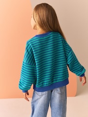 Blue Oversized Cosy Rib Sweatshirt (3-16yrs) - Image 3 of 8