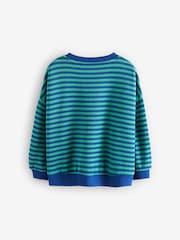 Blue Oversized Cosy Rib Sweatshirt (3-16yrs) - Image 6 of 8