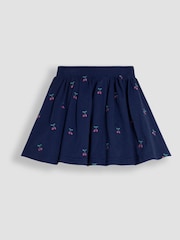 JoJo Maman Bébé Navy Cherry Embroidered Sweatshirt And Skirt Set 2 Pack - Image 5 of 5