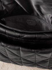 Black Leather Quilted Cross-Body Bag - Image 11 of 11
