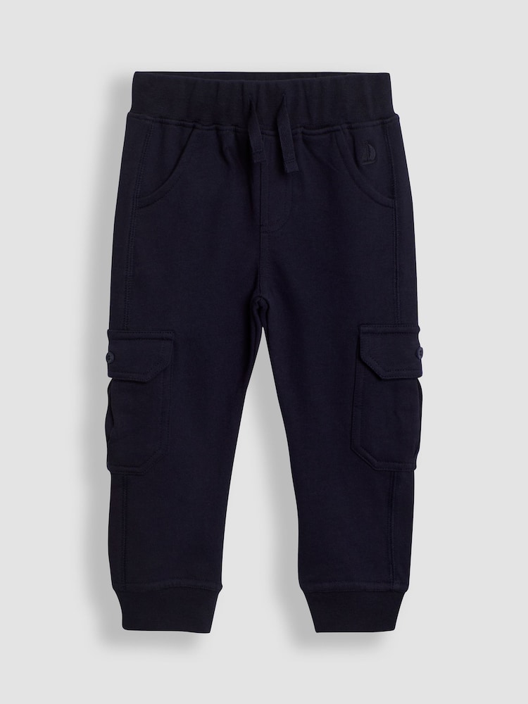 JoJo Maman Bébé Brown & Navy Blue 2-Pack Cargo Joggers - Image 2 of 5