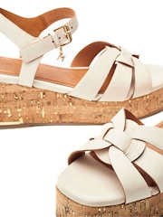 Moda in Pelle Poppiee Woven Two Part Wedge Sandals - Image 4 of 4