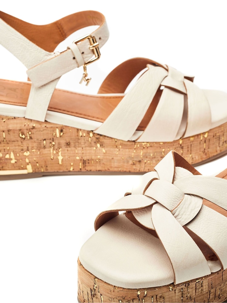 Moda in Pelle Poppiee Woven Two Part Wedge Sandals - Image 4 of 4