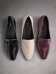 Black Leather Tabitha Simmons x Next Jess Square Toe Loafers - Image 10 of 15