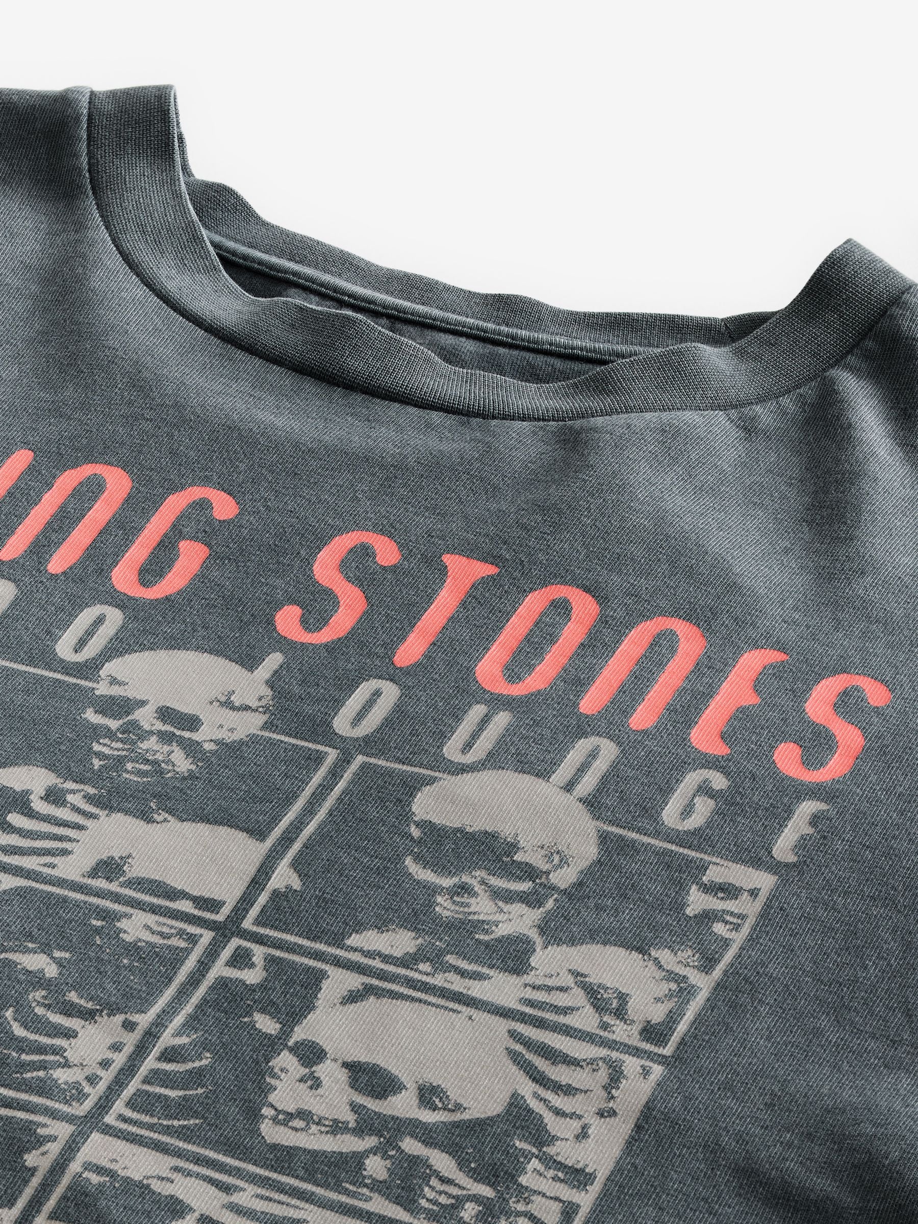 Buy Grey Rolling Stones Regular Fit Band Graphic Print T