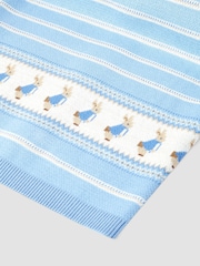 JoJo Maman Bébé Blue Personalised Peter Rabbit Knitted Shawl - Image 4 of 5