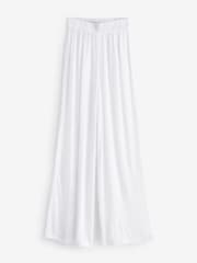 South Beach White Crinkle Vicose Wide Leg Trousers - Image 2 of 2