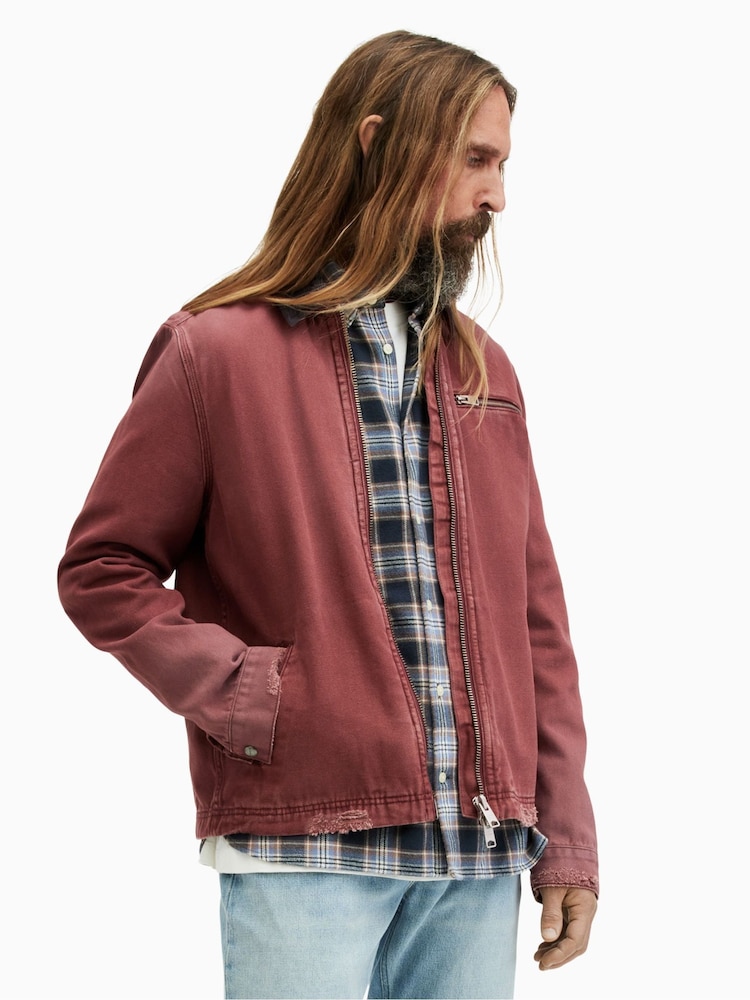 AllSaints Red Rothwell Jacket - Image 5 of 6