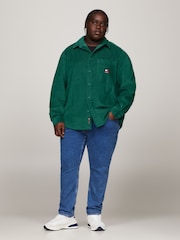 Tommy Jeans Green Regular Classic Logo Shirt - Image 1 of 5