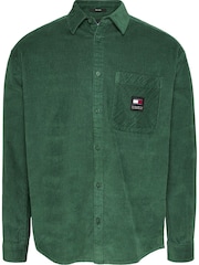 Tommy Jeans Green Regular Classic Logo Shirt - Image 3 of 5
