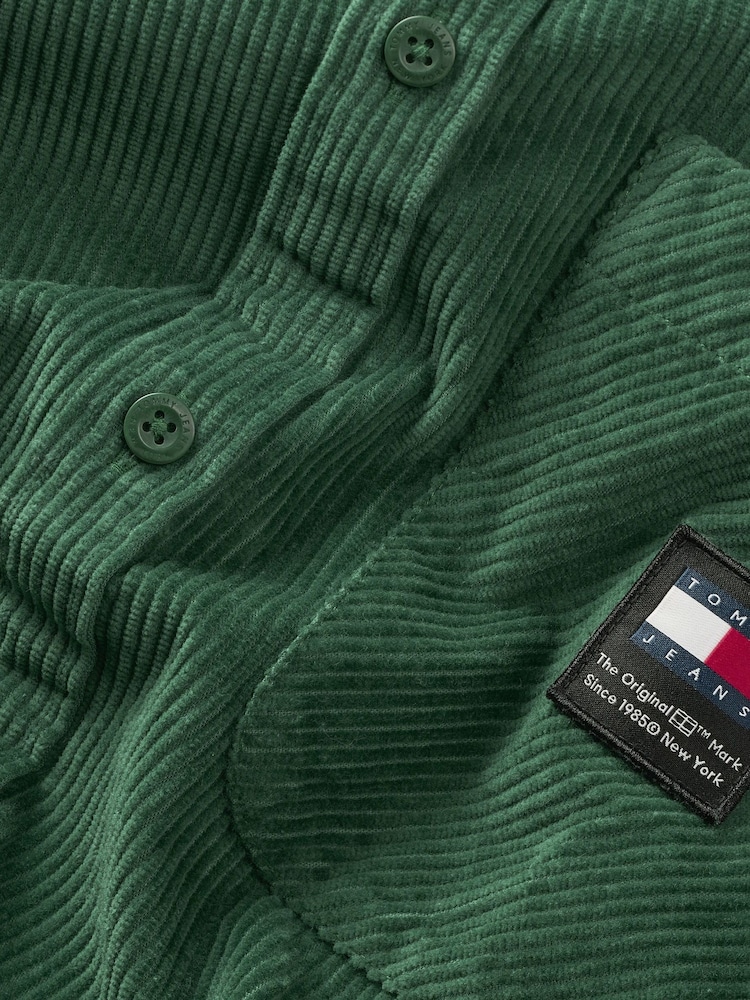 Tommy Jeans Green Regular Classic Logo Shirt - Image 5 of 5