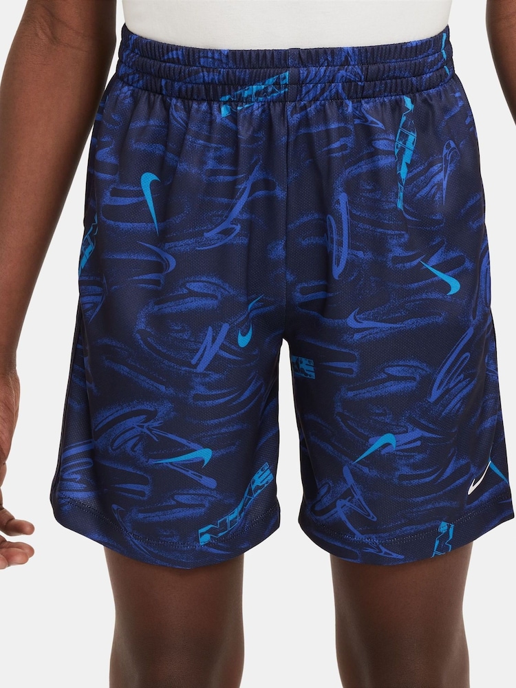 Nike Blue Multi Dri-FIT Training Shorts - Image 1 of 4 Nike Blue Multi Dri-FIT Training Shorts - Image 1 of 4