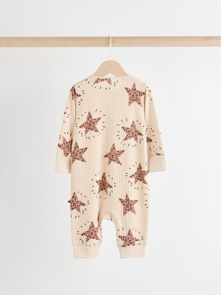 Brown Two Way Zip Baby Footless 100% Cotton Sleepsuits 3 Pack (0mths-3yrs) - Image 4 of 10