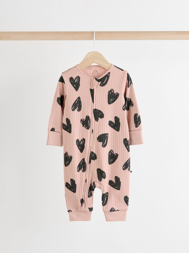 Brown Two Way Zip Baby Footless 100% Cotton Sleepsuits 3 Pack (0mths-3yrs) - Image 5 of 10
