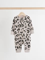 Brown Two Way Zip Baby Footless 100% Cotton Sleepsuits 3 Pack (0mths-3yrs) - Image 6 of 10