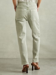 Reiss Washed Green Jem Garment Dyed Utility Tapered Jeans - Image 4 of 5