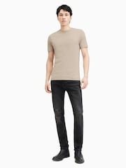 AllSaints Nude Brace Contrast Short Sleeve Crew T-Shirt - Image 3 of 5