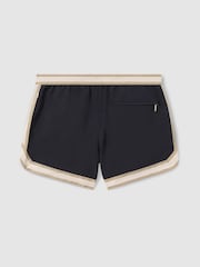 Reiss Navy Baller - Che Contrast Stripe Elasticated Waist Swim Shorts - Image 3 of 5