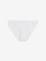 Black/White/Nude High Leg Lace Trim Knickers 3 Pack - Image 6 of 8