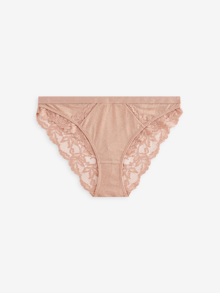 Noir/Blanc/Nu - Lot de 3 culottes bordées de dentelle - Image 7 of 8