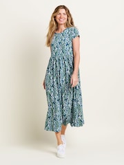 Brakeburn Green 100% Cotton Willow Midi Dress - Image 4 of 4