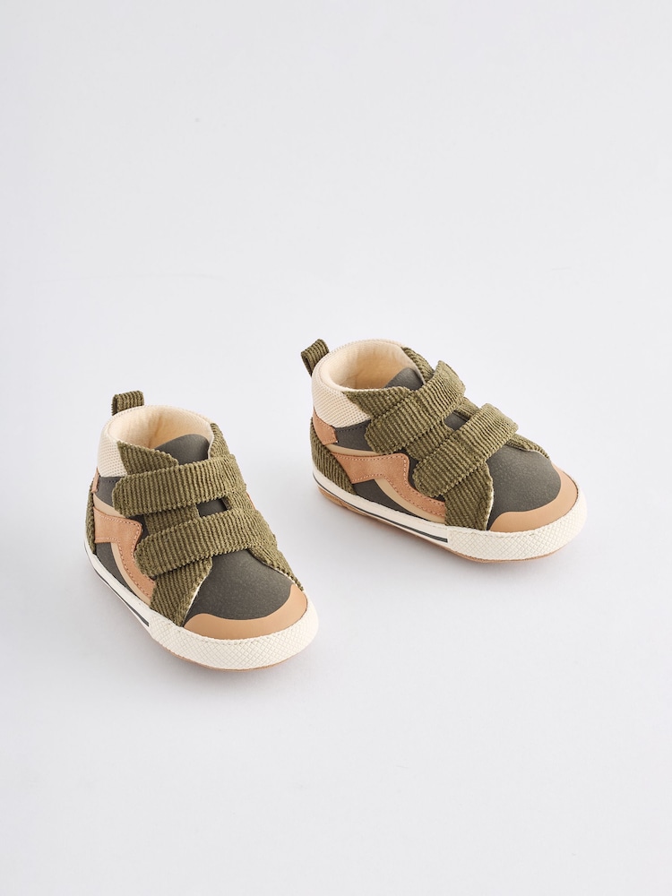 Green Easy Fastening High Top Baby Trainers (0-24mths) - Image 1 of 4 Green Easy Fastening High Top Baby Trainers (0-24mths) - Image 1 of 4